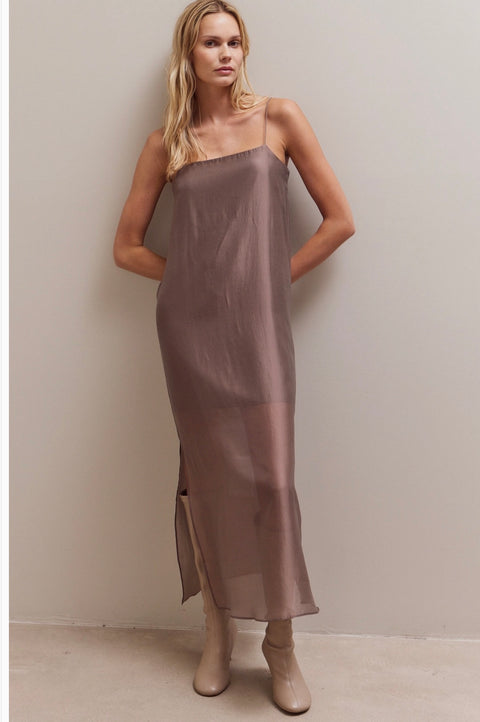Spaghetti Strap Sheer Maxi Dress
