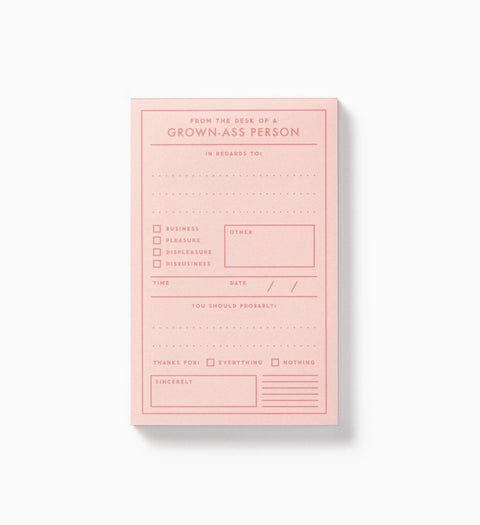 Brass Monkey Grown-Ass Person Memo Pad