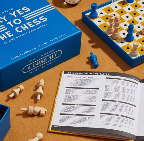 Coffee Table Games-Brass Monkey Say Yes To the Chess Game Set
