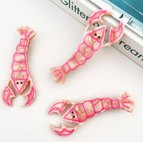 Pink Lobster Duckbill Hair Clip