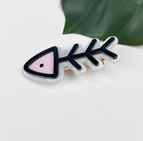Cartoon Pink Fishbone Duckbill HairClip