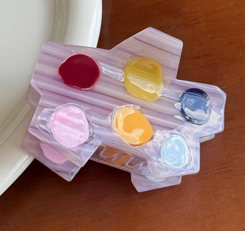 Paint Pallet Hair Claw Clip -Options