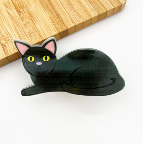 Black Cat Hair Claw Clip
