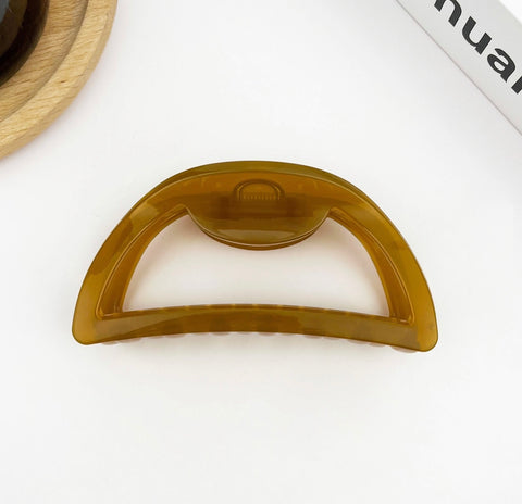 Simple Jelly Half Circle Hair Claw Clip- Options