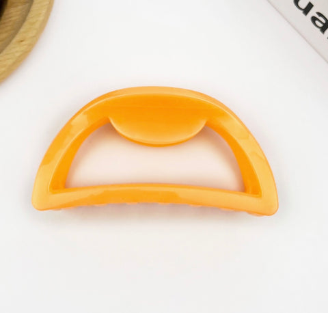 Simple Jelly Half Circle Hair Claw Clip- Options