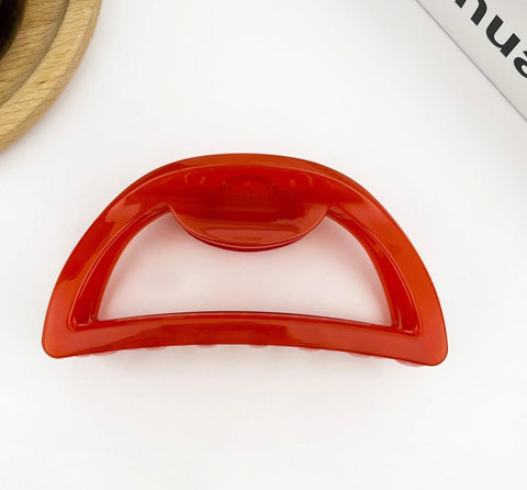 Simple Jelly Half Circle Hair Claw Clip- Options