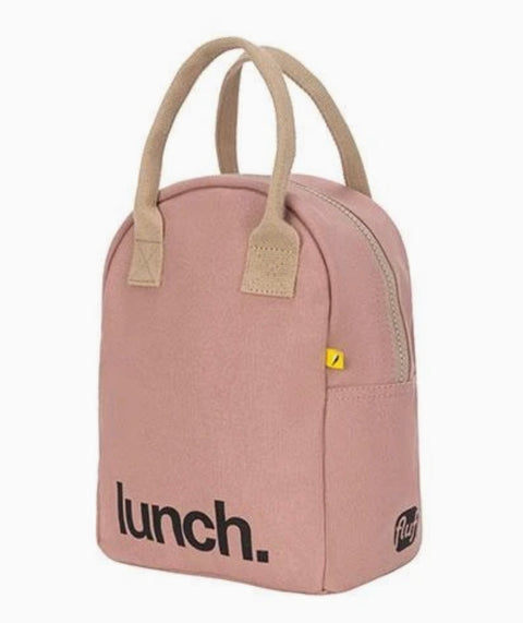 Zipper Lunch Bag - 'lunch' Mauve / Pink