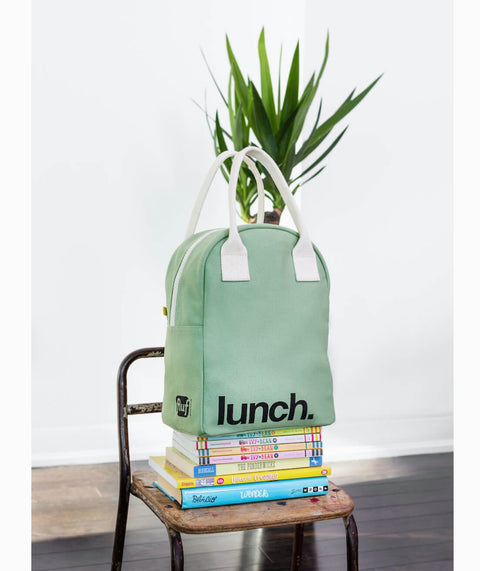 Zipper Lunch Bag - ‘Lunch’ Moss