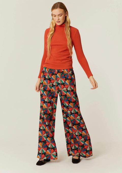 Patchwork Print Culottes Pants
