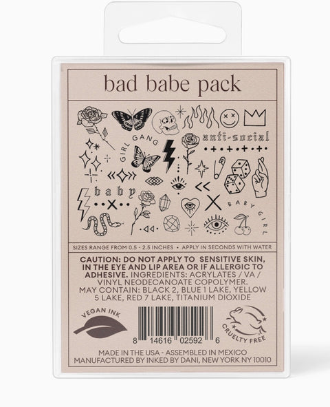 INKED By Dani- Bad Babe Temporary Tattoo Pack