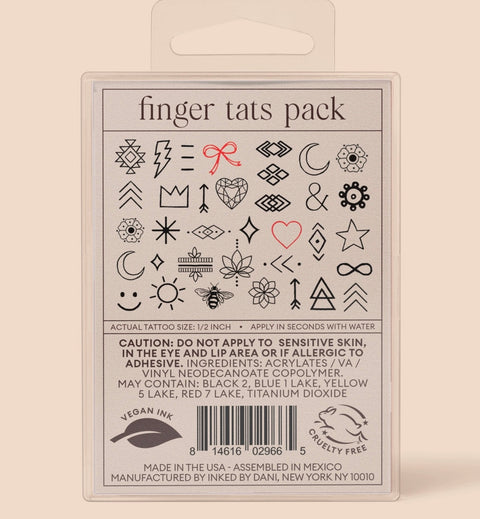 INKED By Dani-  Finger Tattoos Temporary Tattoo Pack
