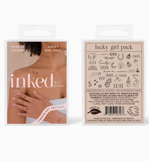 INKED By Dani-  Lucky Girl Temporary Tattoo Pack