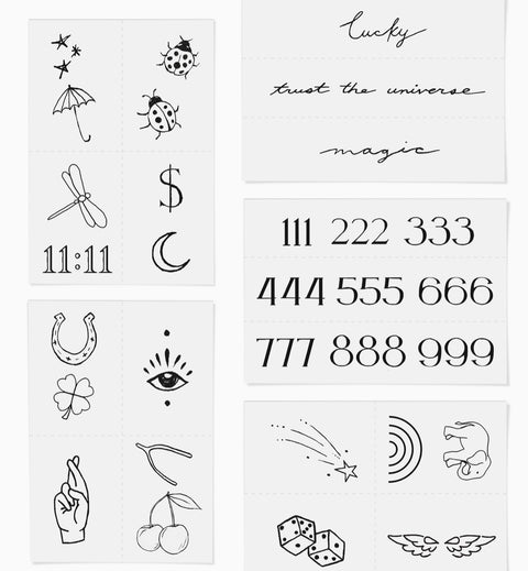 INKED By Dani-  Lucky Girl Temporary Tattoo Pack