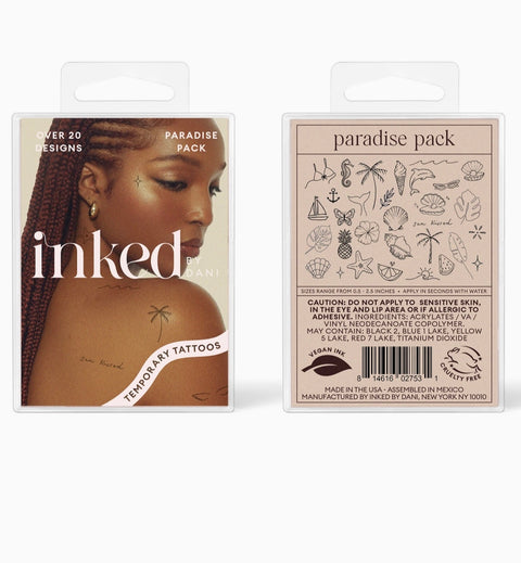 INKED By Dani-  Paradise Temporary Tattoo Pack