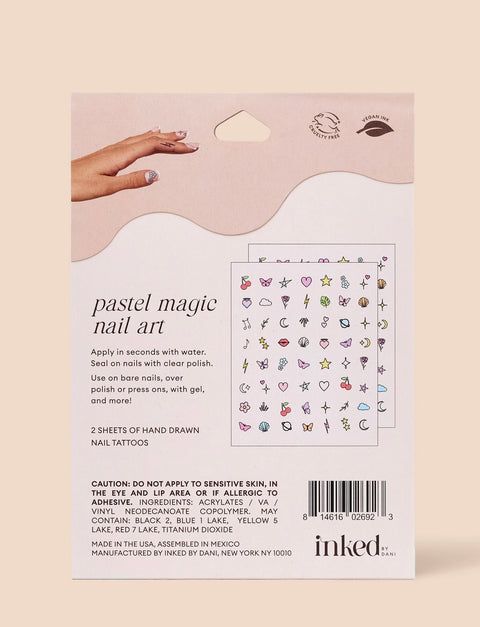 INKED By Dani-  Pastel Magic Nail Art Temporary Tattoos