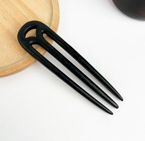 Three Prong Sandalwood Hair Pin-Options