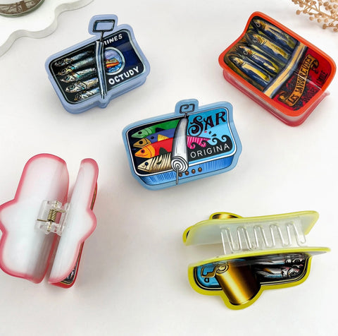 Sardine Can Hair Claw Clip- Options