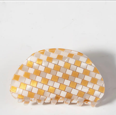 Checkered Hair Claw Clip- options