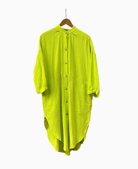 Cotoner Relaxed Shirt Dress in Organic Cotton Muslin