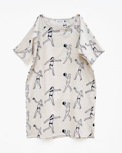 The Burrow Dress in Cotton Handprinted Villa