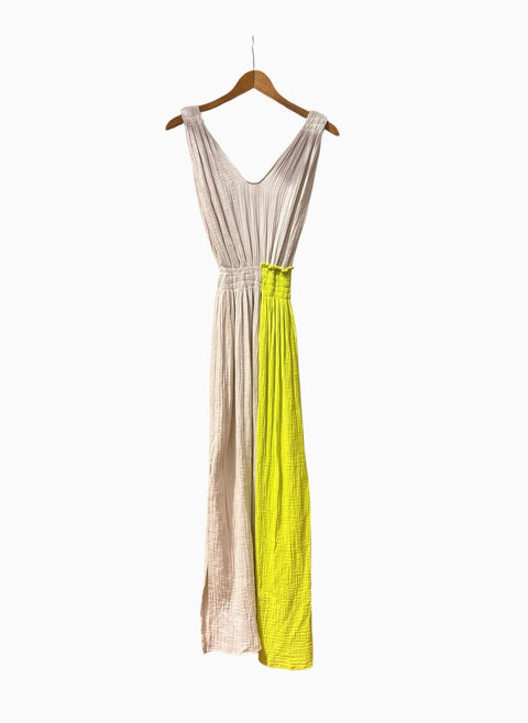 Aquilea Gathered Greek Dress in Organic Cotton Muslin