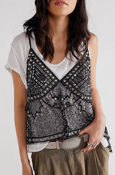 Sequin Embellished Camisole Top