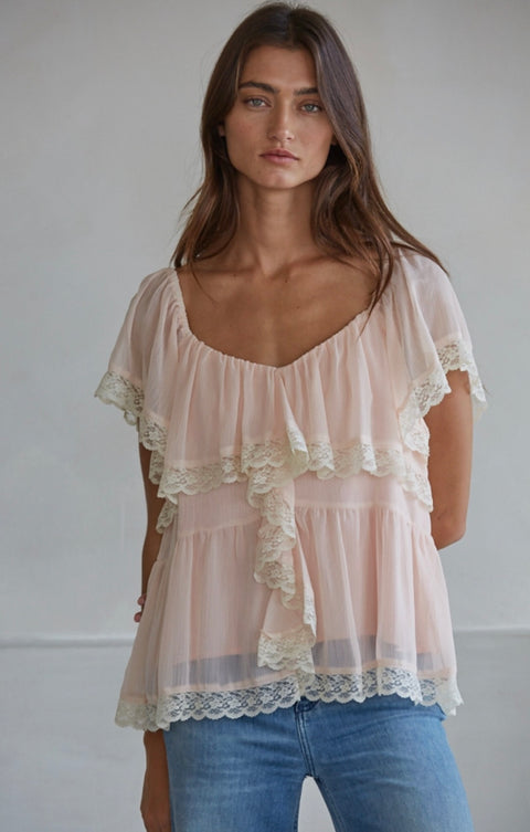 Chiffon Ruffle Dainty Blouse
