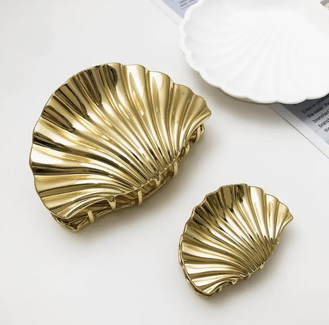 Large Gold Seashell Hair Claw Clip