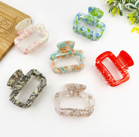 Simple Small Square Hair Claw Clip -options