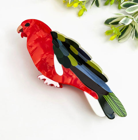 Red Bird Hair Claw Clip