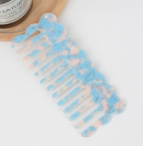 Wide Tooth Light Blue Acetate Comb