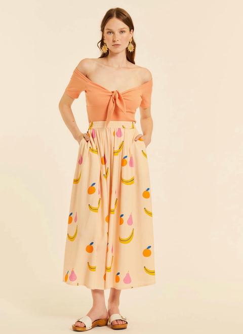 Happy Fruit Midi Skirt