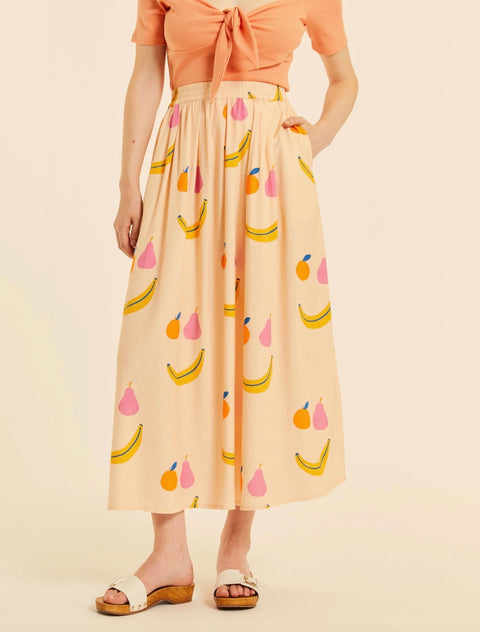Happy Fruit Midi Skirt