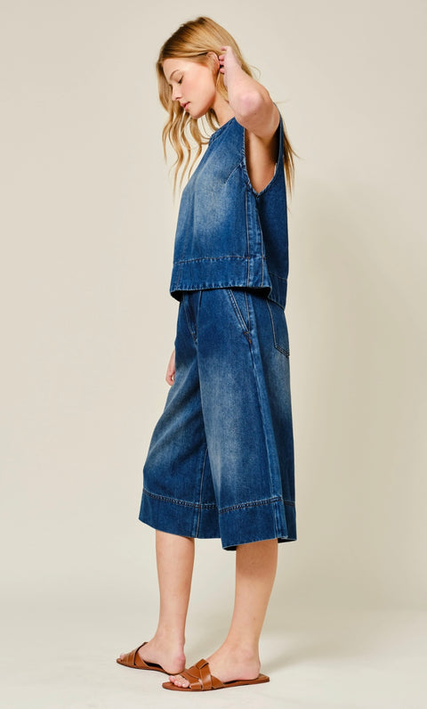 Denim Sleeveless Top