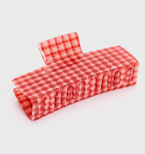 Jumbo Box Claw in Red Plaid