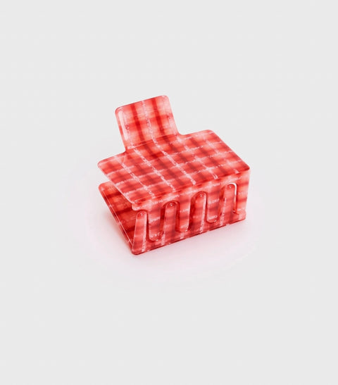 Midi Box Claw in Red Plaid