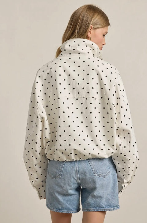 Polka Dot High Neck Jacket