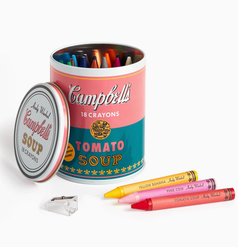 Andy Warhol Soup Can Crayons + Sharpener