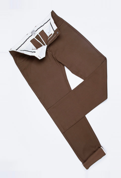 Mens Brown Textured Trouser