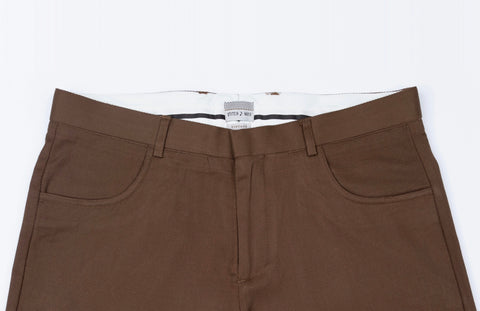 Mens Brown Textured Trouser
