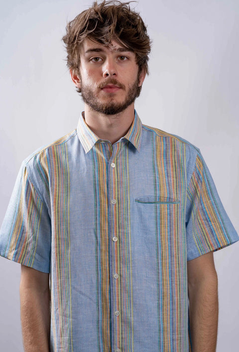 Welt Pocket Retro Stripe Shirt