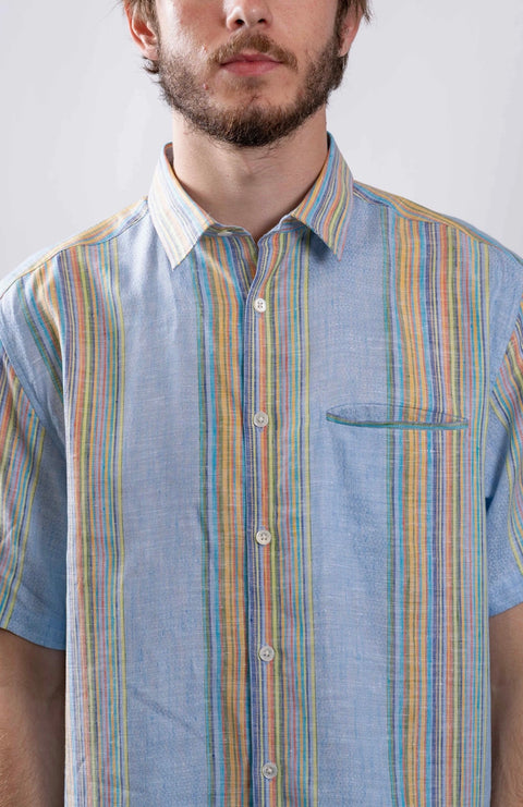 Welt Pocket Retro Stripe Shirt