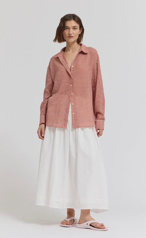 Button Up Gingham Check Shirt