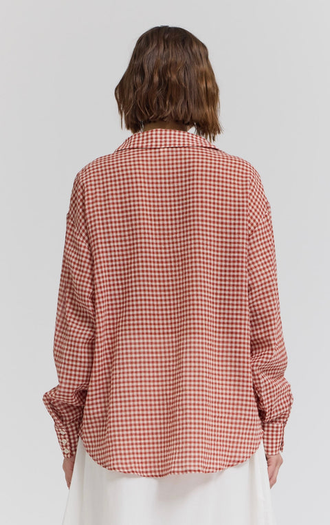 Button Up Gingham Check Shirt