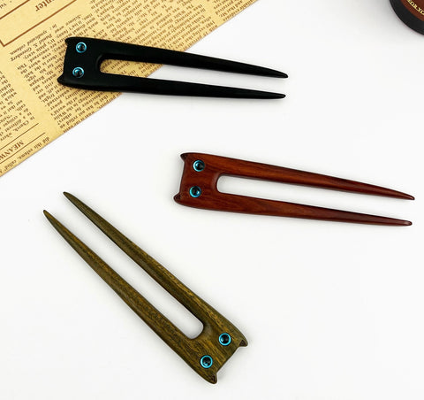 Cute Cat Sandalwood Hair Pin-Options