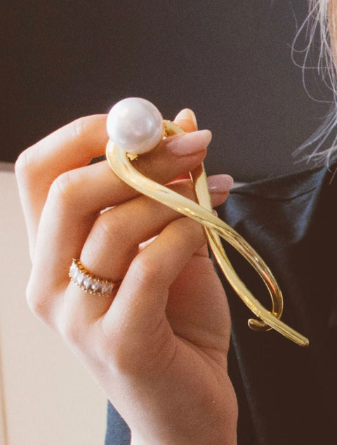Pearl/Gold Hair Clip
