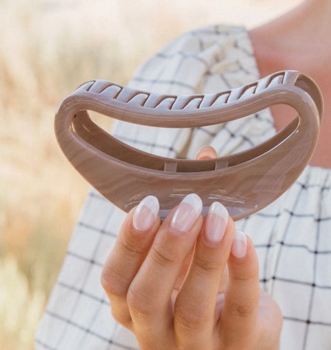 Creamy Brown Semi Circle Claw Clip