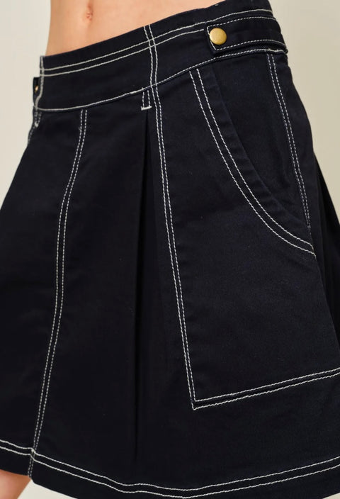 A Line Cotton Skirt
