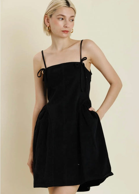 Bow Trim Mini Dress