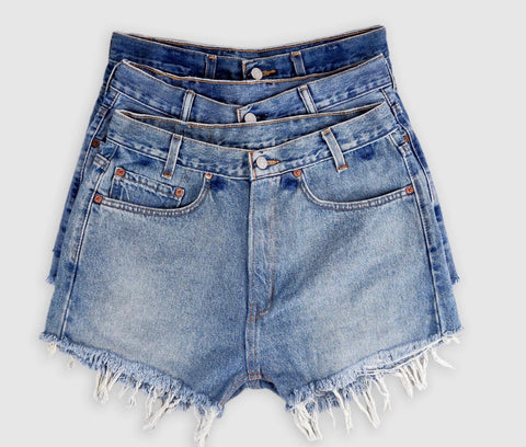 High-Rise Upcycled LEVI'S Denim Cutoff Shorts
